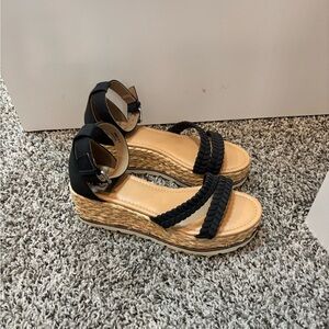 Dolce Vita Black Espadrille Wedges